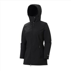 Marmot Jacket Womens Small Tranquility Water Resistant Windproof Black Hooded Fl